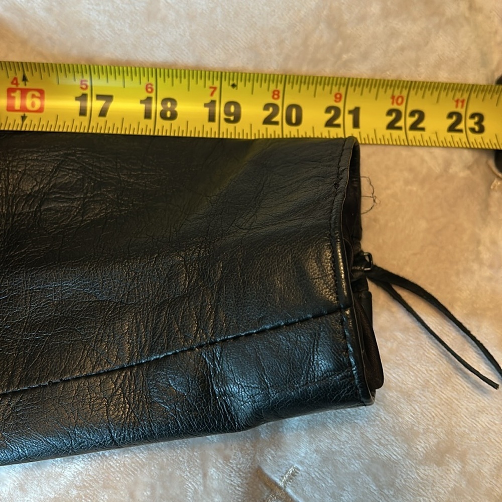 Black Women's Leather Jacket with Braided Detail - Picture 11 of 13